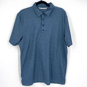 Travis Mathew Large Golf Polo Shirt blue‎ Heathered Classic Large